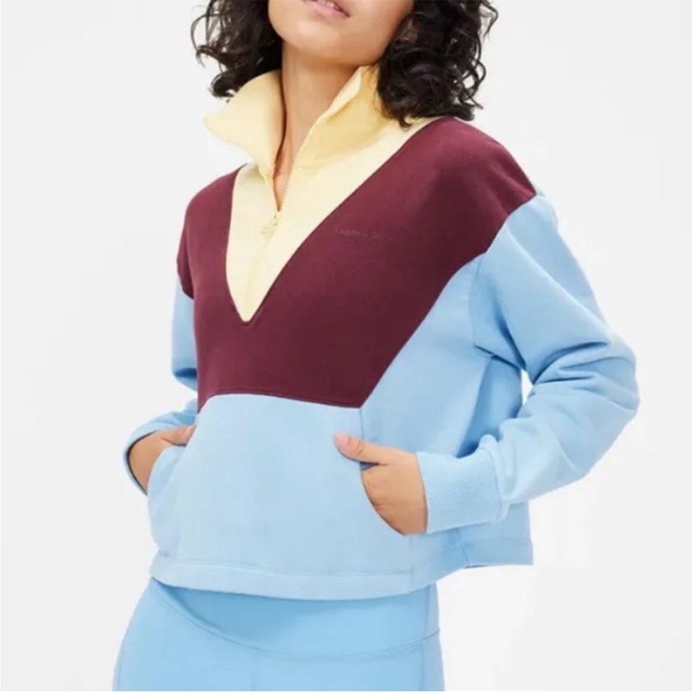 Outdoor Voices Pickup 1/2 Zip Cotton Terry Retro Sweatshirt